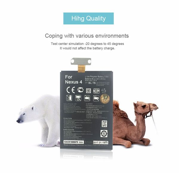 100% original mobile phone battery for lg nexus 4 bl-t5 e960 e975 e973 e970 f180 ls970 replacement batteries
100% original mobile phone battery for lg nexus 4 bl-t5 e960 e975 e973 e970 f180 ls970 replacement batteries