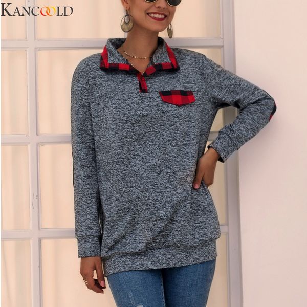 kancoold женщины на основе sweartshirt с длинным рукавом плед патч кнопка сплайсинга отвороты осень зима пуловер tops новая мода ткань, Black
kancoold женщины на основе sweartshirt с длинным рукавом плед патч кнопка сплайсинга отвороты осень зима пуловер tops новая мода ткань, Black