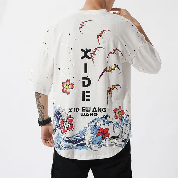 2020 summer new youth popular personality chinese style printed five-point sleeve t-shirt fashion casual round neck pullover, White;black
2020 summer new youth popular personality chinese style printed five-point sleeve t-shirt fashion casual round neck pullover, White;black