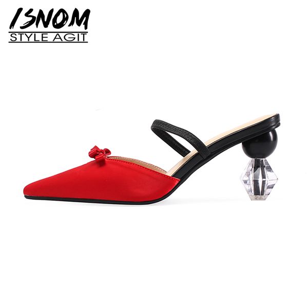 isnom satin ladies slippers crystal heels shoes woman bow tie strange high heels slides summer mules casual women shoes leather, Black
isnom satin ladies slippers crystal heels shoes woman bow tie strange high heels slides summer mules casual women shoes leather, Black
