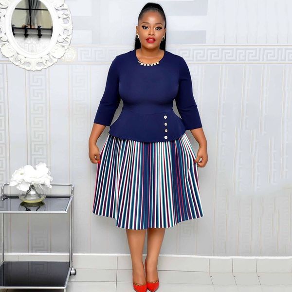 fall patchwork striped pleated dress vintage office ladies elegant high waist big sizes 3xl african style midi autumn dress 2019, Black;gray
fall patchwork striped pleated dress vintage office ladies elegant high waist big sizes 3xl african style midi autumn dress 2019, Black;gray