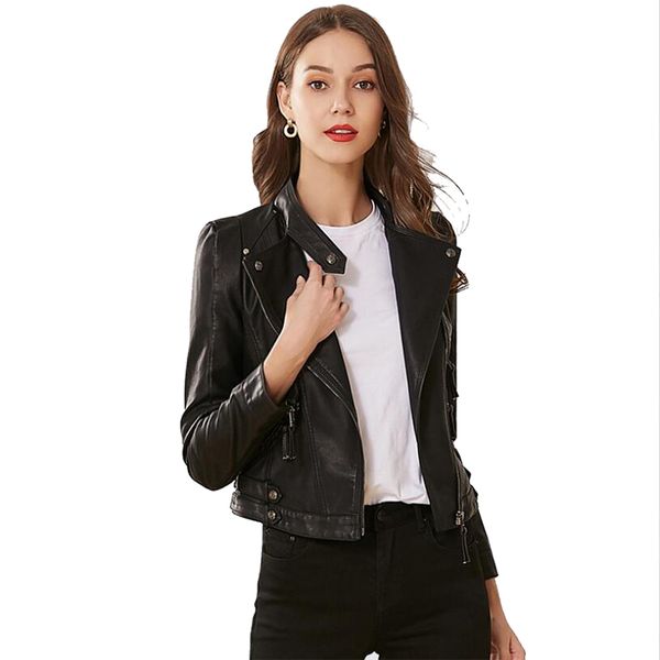 2019 spring for women leather jacket faux sandals leather pu black with zipper short women's shoes jacket model
2019 spring for women leather jacket faux sandals leather pu black with zipper short women's shoes jacket model