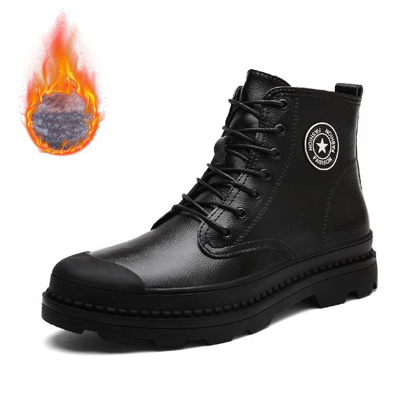 genuine leather boots for men winter leather warm boots male safety ankle men shoes winter work shoes, Black
genuine leather boots for men winter leather warm boots male safety ankle men shoes winter work shoes, Black