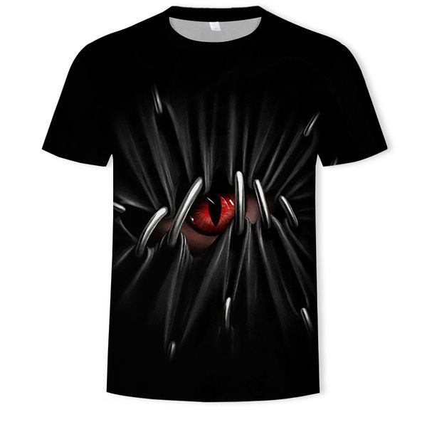 mens designer one-eye printed short-sleeved 3dt shirt round neck loose short-sleeved shirt, White;black
mens designer one-eye printed short-sleeved 3dt shirt round neck loose short-sleeved shirt, White;black