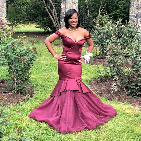 burgundy satin mermaid prom dresses sweetheart off the shoulder long evening gowns tulle skirt graduation gowns galajurken, Black
burgundy satin mermaid prom dresses sweetheart off the shoulder long evening gowns tulle skirt graduation gowns galajurken, Black