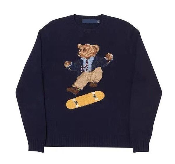bear sweater knitted sweater classic sweatshirt street couple pullover autumn winter, White;black
bear sweater knitted sweater classic sweatshirt street couple pullover autumn winter, White;black