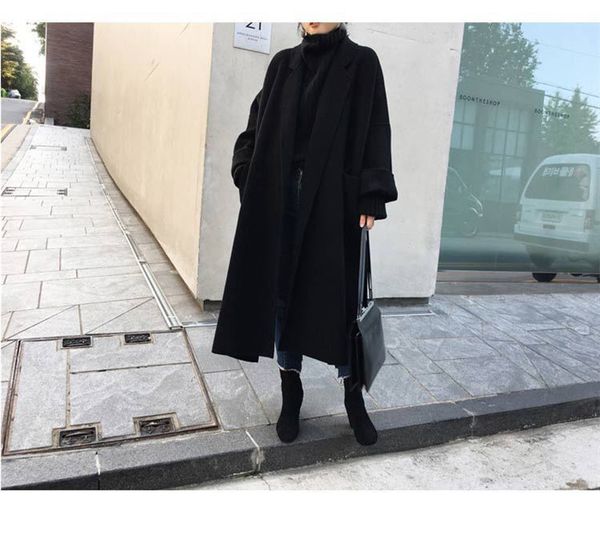 womens black loose split wool winter windbreaker over knee nuttiness blends casual solid color warm coats
womens black loose split wool winter windbreaker over knee nuttiness blends casual solid color warm coats