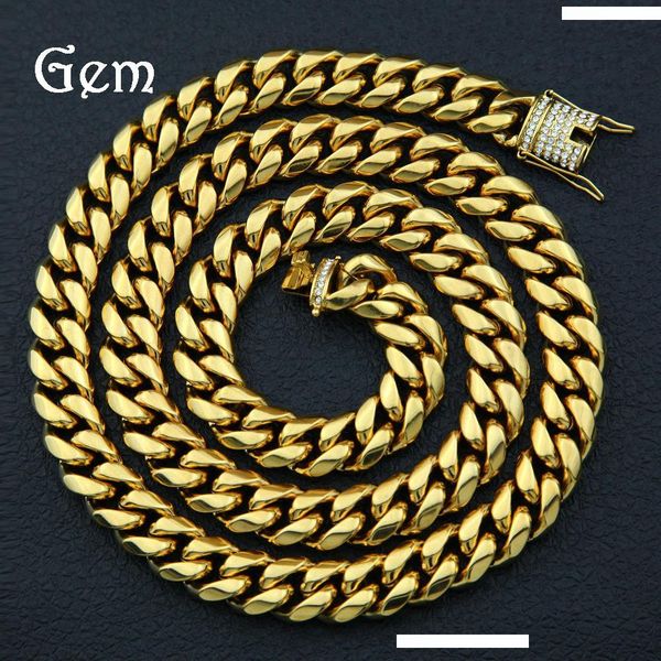 stainless steel men miami cuban chain necklace rhinestone clasp iced out gold silver hip hop casting punk necklaces
stainless steel men miami cuban chain necklace rhinestone clasp iced out gold silver hip hop casting punk necklaces