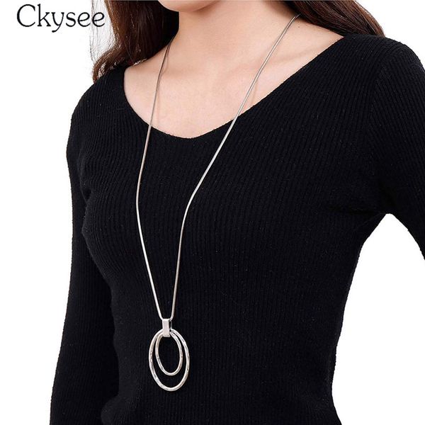 rerto sliver jewelry double round big pendant necklace long chain sweater necklaces for women statement necklace christmas gift, Silver
rerto sliver jewelry double round big pendant necklace long chain sweater necklaces for women statement necklace christmas gift, Silver