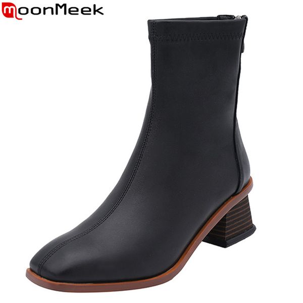boots moonmeek 2021 arrival women genuine leather thick heels square toe autumn winter ankle black brown
boots moonmeek 2021 arrival women genuine leather thick heels square toe autumn winter ankle black brown