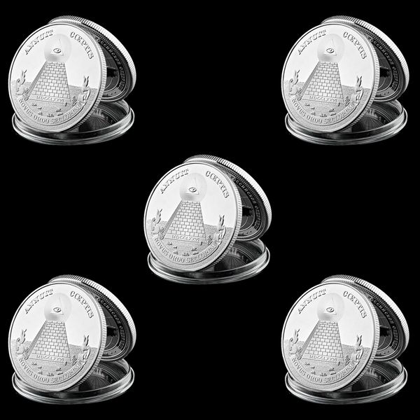 5Pcs Coeptis Masonic USA National Emblem Annuit 1oz Silver Plated Token Metal Coin Collectible Lot
5Pcs Coeptis Masonic USA National Emblem Annuit 1oz Silver Plated Token Metal Coin Collectible Lot