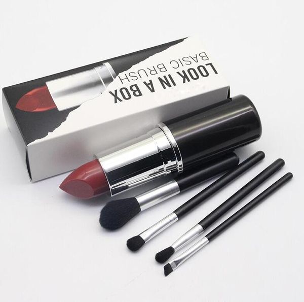 new makeup brand look in a box basic brush 4pcs/set brushes set with big lipstick shape holder makeup tools good item.
new makeup brand look in a box basic brush 4pcs/set brushes set with big lipstick shape holder makeup tools good item.