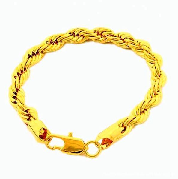 massive fashion rope bracelet chain 18k yellow gold filled classic mens bracelet trendy male jewelry present twisted, Black
massive fashion rope bracelet chain 18k yellow gold filled classic mens bracelet trendy male jewelry present twisted, Black