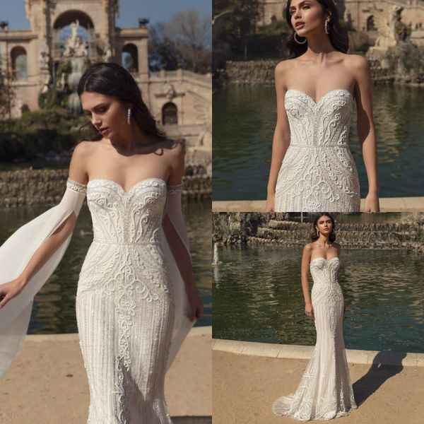 2019 julie vino mermaid wedding dresses lace beaded sweep train sweetheart boho wedding dress custom made plus size bridal gowns, White
2019 julie vino mermaid wedding dresses lace beaded sweep train sweetheart boho wedding dress custom made plus size bridal gowns, White