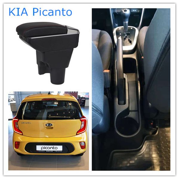

kia picanto armrest box central store content box with cup holder products interior car-styling accessory