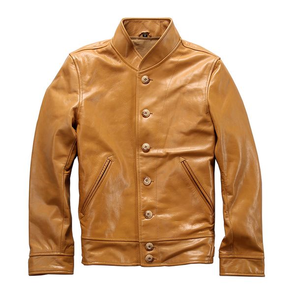 st550 read description asian size men's genuine leather jacket motorcycle slim vintage leather cossack jacket, Black
st550 read description asian size men's genuine leather jacket motorcycle slim vintage leather cossack jacket, Black