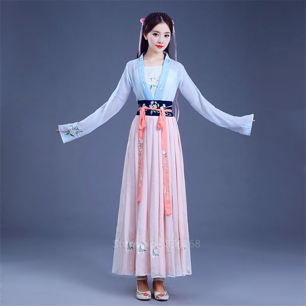 традиционный китайский новый год hanfu женщины фея платье народного танца вышивание партии этап производительность принцессы древние костюмы, Blue
традиционный китайский новый год hanfu женщины фея платье народного танца вышивание партии этап производительность принцессы древние костюмы, Blue