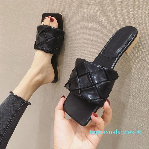 new fashion lattice leather square peep toe shoe casual flat slippers outdoor beach sandals women mules size 34-40 t10, Black
new fashion lattice leather square peep toe shoe casual flat slippers outdoor beach sandals women mules size 34-40 t10, Black