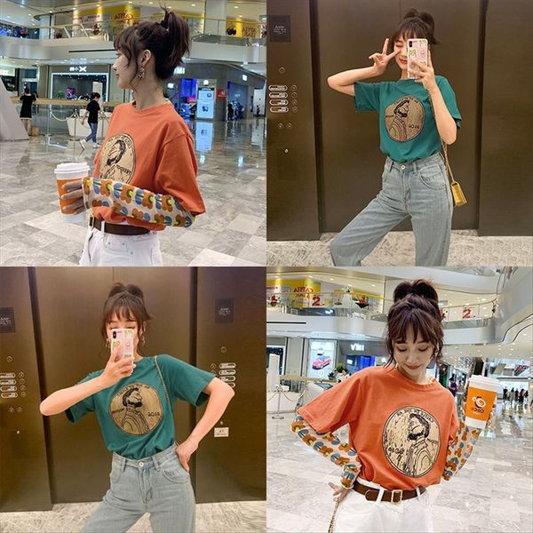green short-sleeved t-shirt 2020 large edition loose clothing elegant clothes ins fashion green short-sleeved t-shirt women's 2020 larg, White
green short-sleeved t-shirt 2020 large edition loose clothing elegant clothes ins fashion green short-sleeved t-shirt women's 2020 larg, White