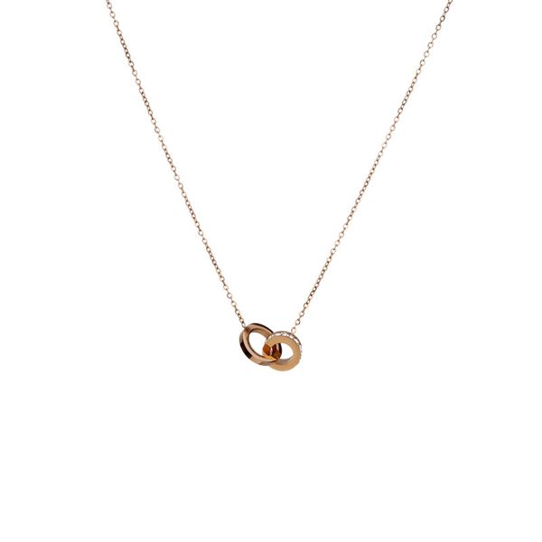 2020 spring and summer new accessories ladies necklace fashion simple titanium steel necklace clavicle chain rose gold double ring pendant, Silver
2020 spring and summer new accessories ladies necklace fashion simple titanium steel necklace clavicle chain rose gold double ring pendant, Silver