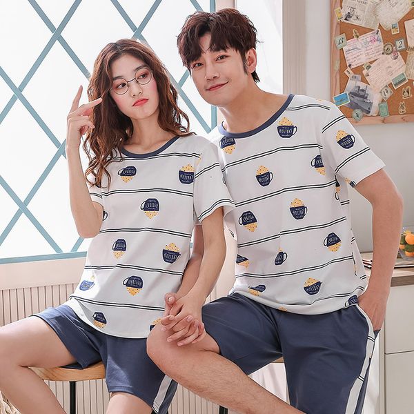 new summer 100%cotton couple pajamas set short sleeve casual soft plus size -3xl lovers homewear clothing sleepwear nightwear, Blue;gray
new summer 100%cotton couple pajamas set short sleeve casual soft plus size -3xl lovers homewear clothing sleepwear nightwear, Blue;gray