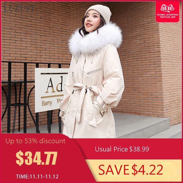 luzuzi 2019 women's winter jacket with large fur hooded long winter coat female fur lining parka snow overcoat plus size, Black
luzuzi 2019 women's winter jacket with large fur hooded long winter coat female fur lining parka snow overcoat plus size, Black