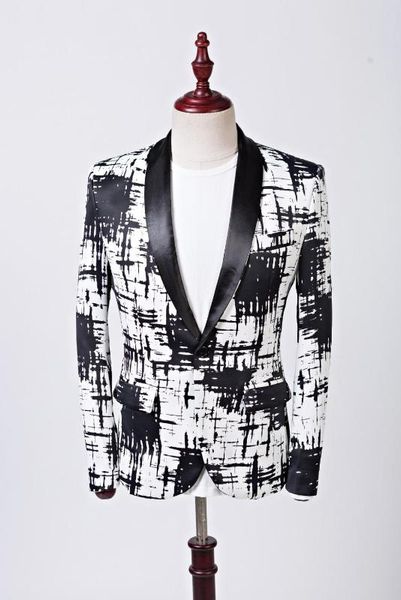 men print slim ink suit jacket party banquet rock hip-hop singer blazer performance costume coat styled latest outfit 2020, White;black
men print slim ink suit jacket party banquet rock hip-hop singer blazer performance costume coat styled latest outfit 2020, White;black