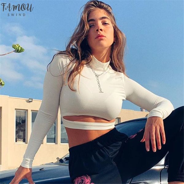 cropped hollow out long sleeve t shirt women streetwear stand collar stand collar knitted tee shirt femme spring autumn t shirt top, White
cropped hollow out long sleeve t shirt women streetwear stand collar stand collar knitted tee shirt femme spring autumn t shirt top, White