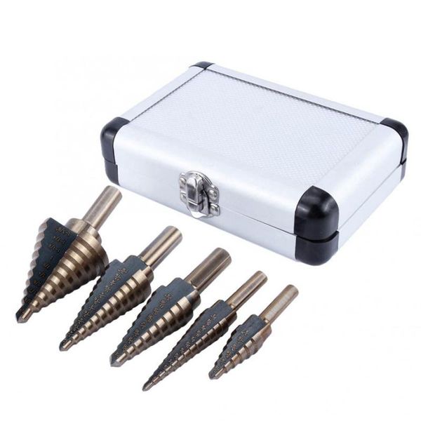 drill 5 pcs hss cobalt multiple hole 50 sizes step drill bit tool set w/ aluminum case diy woodworking tools
drill 5 pcs hss cobalt multiple hole 50 sizes step drill bit tool set w/ aluminum case diy woodworking tools