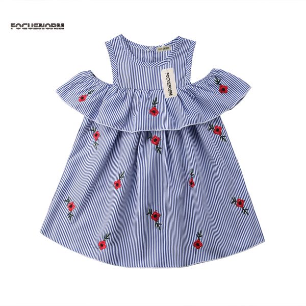 kids baby girl dress embroidery flower ruffles off shoulder blue striped a-line knee-length party dress sundress 2-7y, Red;yellow
kids baby girl dress embroidery flower ruffles off shoulder blue striped a-line knee-length party dress sundress 2-7y, Red;yellow