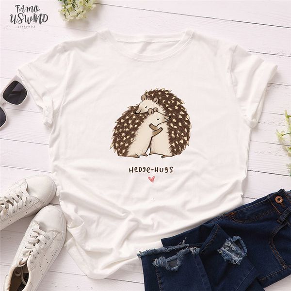 women t shirt 2020 fashion plus size cotton hedgehog hug print t shirt female short sleeve harajuku tees feminina, White
women t shirt 2020 fashion plus size cotton hedgehog hug print t shirt female short sleeve harajuku tees feminina, White