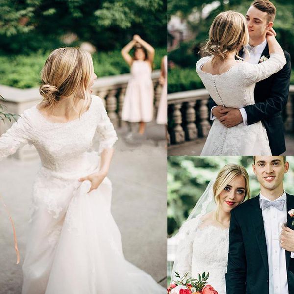 2020 garden wedding dresses a line jewel lace applique half sleeve bridal gowns sweep train button back wedding gowns, White
2020 garden wedding dresses a line jewel lace applique half sleeve bridal gowns sweep train button back wedding gowns, White