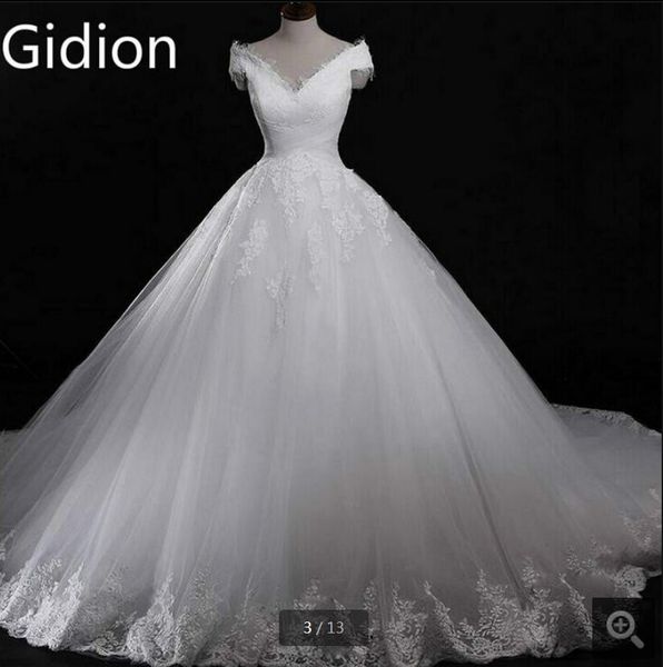 real pictures 2019 ball gown v neck short sleeve appliques bridal dresses vestido de noiva lace wedding dress custom made, White
real pictures 2019 ball gown v neck short sleeve appliques bridal dresses vestido de noiva lace wedding dress custom made, White