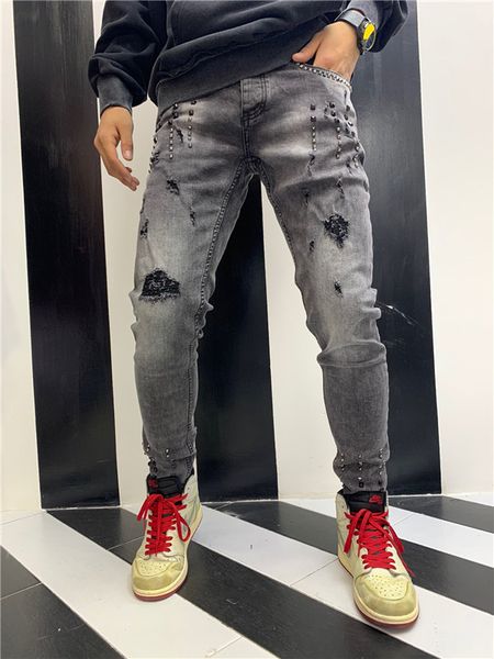 2020 fashion new style brand men's denim jean embroidery tiger pants holes jeans zipper men pants trousers, Blue
2020 fashion new style brand men's denim jean embroidery tiger pants holes jeans zipper men pants trousers, Blue