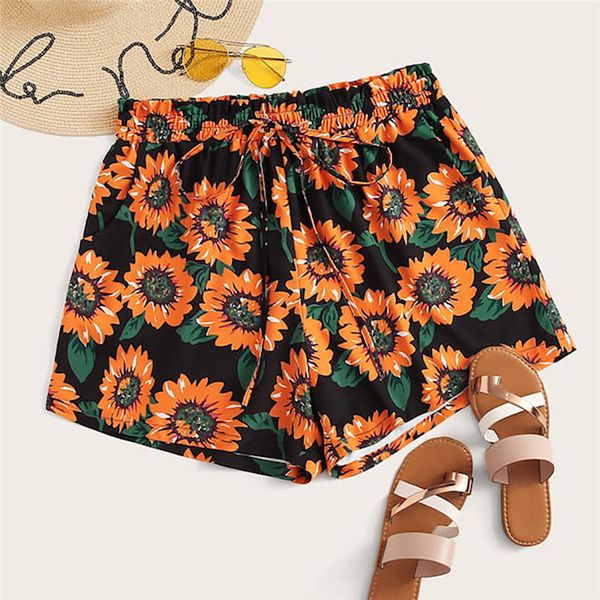 sunflower print high waist shorts elastic waist loose casual beach women summer shorts fashion pantalones cortos mujer #15, White;black
sunflower print high waist shorts elastic waist loose casual beach women summer shorts fashion pantalones cortos mujer #15, White;black