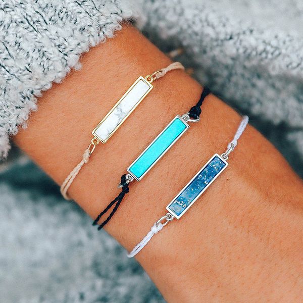 2019 dropshipping boho white natural turquoise stone bracelet wax thread hand woven rope bangles for women men beads bracelets, Golden;silver
2019 dropshipping boho white natural turquoise stone bracelet wax thread hand woven rope bangles for women men beads bracelets, Golden;silver
