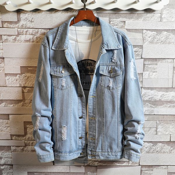 men's jackets autumn hole denim jacket fashion wash solid color casual man streetwear wild hip hop loose bomber, Black;brown
men's jackets autumn hole denim jacket fashion wash solid color casual man streetwear wild hip hop loose bomber, Black;brown
