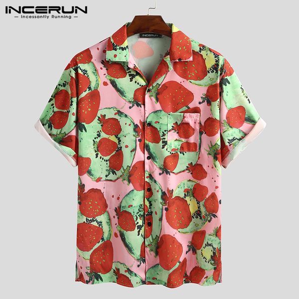 incerun summer fashion men hawaiian shirt beach fruit printed casual loose short sleeve button blouse streetwear chemise 2020, White;black
incerun summer fashion men hawaiian shirt beach fruit printed casual loose short sleeve button blouse streetwear chemise 2020, White;black