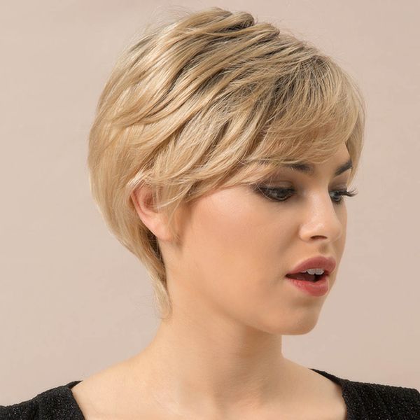 blonde bob hair with adjustable wig cap to fit any head size for women - 8 inch hair replacements wigs with bangs, Black
blonde bob hair with adjustable wig cap to fit any head size for women - 8 inch hair replacements wigs with bangs, Black