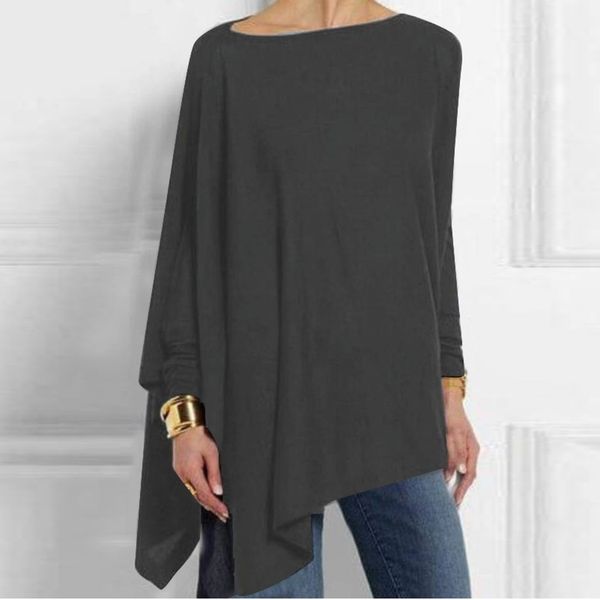 women blouses shirt solid o-neck long sleeve irregular loose print pullover blouse oversized blouse femme manche longue, White
women blouses shirt solid o-neck long sleeve irregular loose print pullover blouse oversized blouse femme manche longue, White