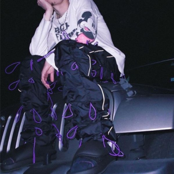 right version drawstring three-dimensional modeling sports pants wind high street punk men and women couple designer trousers hfwpkz104, Black
right version drawstring three-dimensional modeling sports pants wind high street punk men and women couple designer trousers hfwpkz104, Black