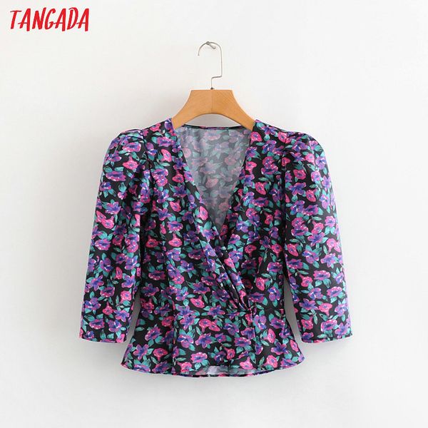 tangada women french style floral print blouse three quarter sleeve chic female stretch waist shirt blusas femininas 2l03, White
tangada women french style floral print blouse three quarter sleeve chic female stretch waist shirt blusas femininas 2l03, White