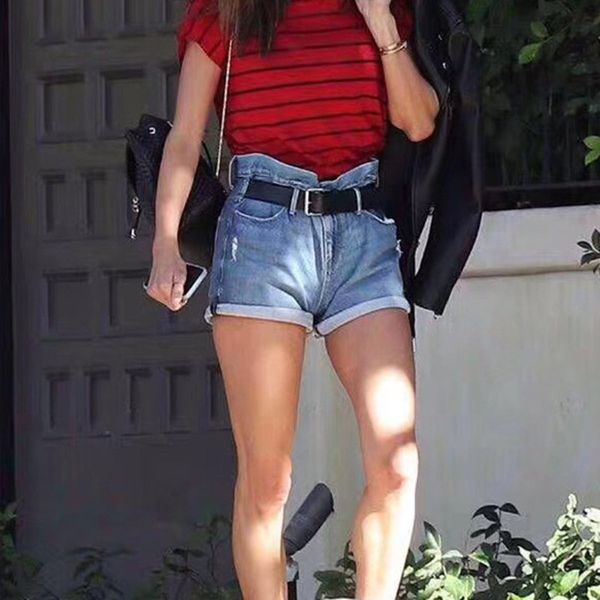 women's shorts 2021 spring summer women high wiast denim sashes vintage pockets, White;black
women's shorts 2021 spring summer women high wiast denim sashes vintage pockets, White;black