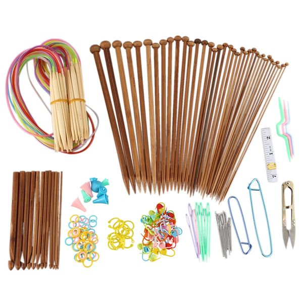 knitting needles set-18 pairs 18 sizes bamboo circular knitting needles + 36 single pointed bamboo + weaving to, Black
knitting needles set-18 pairs 18 sizes bamboo circular knitting needles + 36 single pointed bamboo + weaving to, Black