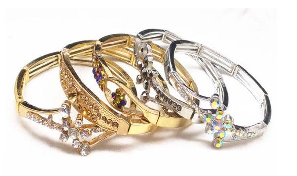 10pcs/lot mix style gold plated crystal rhinestone bracelets bangle for diy fashion jewelry gift cr35, Black
10pcs/lot mix style gold plated crystal rhinestone bracelets bangle for diy fashion jewelry gift cr35, Black