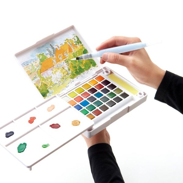 sakura 18/24/30/36 watercolor paints box with paintbrush portable solid watercolor paint set for drawing painting supplies
sakura 18/24/30/36 watercolor paints box with paintbrush portable solid watercolor paint set for drawing painting supplies