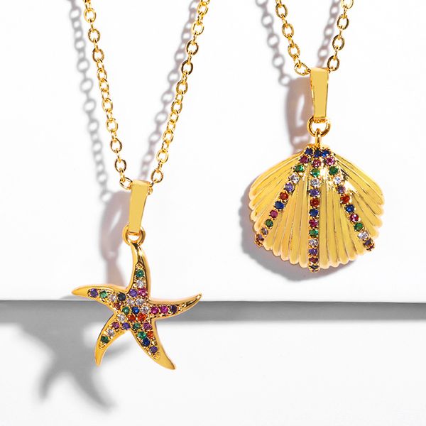 2019 gold punk chain shell starfish pendant necklace rock party luxury choker necklace jewelry accessary, Silver
2019 gold punk chain shell starfish pendant necklace rock party luxury choker necklace jewelry accessary, Silver
