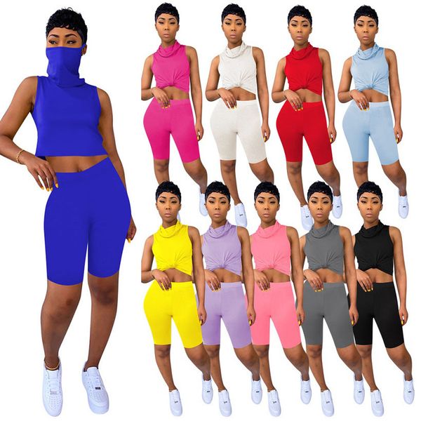 womens summer clothes 2 two piece tracksuits sleeveless vest with face mask bodycon shorts outfits set jogging sportswear plus size clothing, Gray
womens summer clothes 2 two piece tracksuits sleeveless vest with face mask bodycon shorts outfits set jogging sportswear plus size clothing, Gray