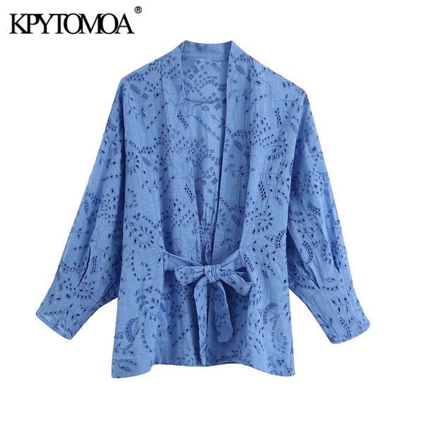 kpytomoa women 2020 fashion cutwork embroidery kimono blouses vintage three quarter sleeves with belt female shirts chic, White
kpytomoa women 2020 fashion cutwork embroidery kimono blouses vintage three quarter sleeves with belt female shirts chic, White