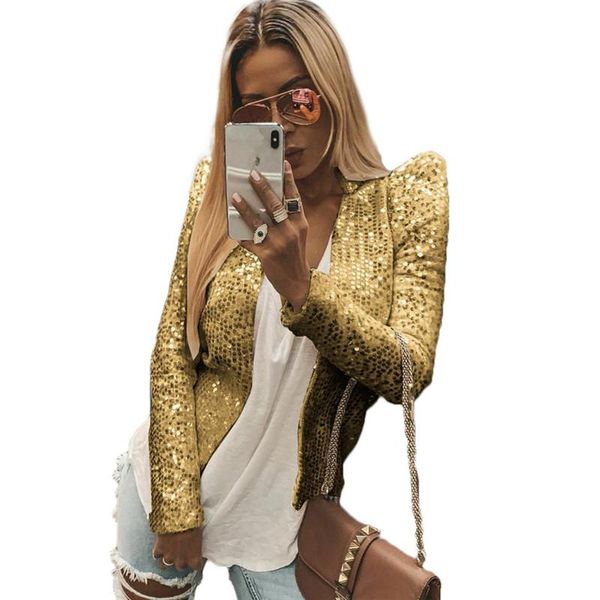 women fashion glitter blazers jackets long sleeve notched office female slim casual sequin autumn winter career formal outwear, White;black
women fashion glitter blazers jackets long sleeve notched office female slim casual sequin autumn winter career formal outwear, White;black